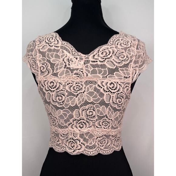 Free People Intimately Lace Bralette Top Medium Pink Nude - Picture 2 of 8